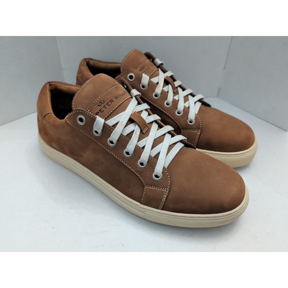 Peter Millar Crown Nubuck Sneakers Shoes Men 9M Brown Lace Up MF19F05